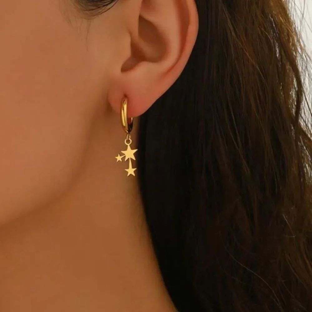 Star Hoop Earrings Q302